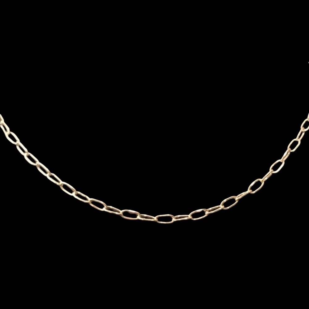 Machete Layering Necklace — Petite Oval Link 16-Inch in 14K Gold Vermeil - Picture 3 of 13